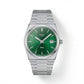 Stainless Steel Integrated Bracelet Green Dial Date Watch