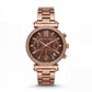 Chocolate Brown Dial Rose Gold Crystal Chronograph Watch