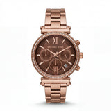 Chocolate Brown Dial Rose Gold Crystal Chronograph Watch