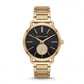 Gold-Tone Black Dial Crystal Subdial Minimal Bracelet Watch
