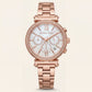 Rose Gold Mother-of-Pearl Crystal Chronograph Watch