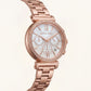 Rose Gold Mother-of-Pearl Crystal Chronograph Watch
