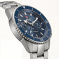 Ocean Blue Diver Chronograph Steel Watch