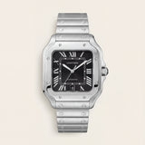 Classic Silver Square Automatic Roman Dial Steel Watch