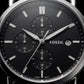 Classic Black Dial Stainless Steel Chronograph Watch