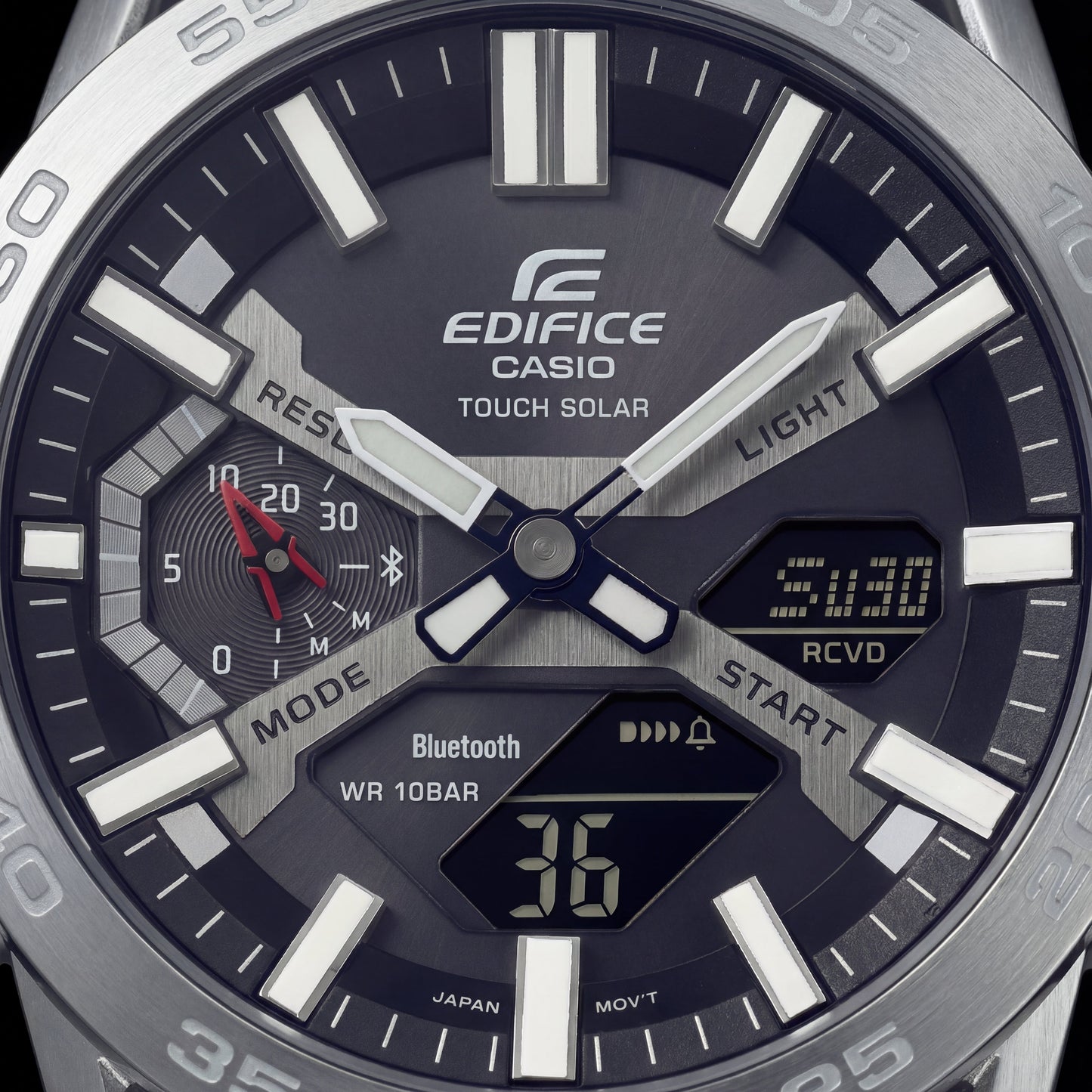 Titanium Grey Hybrid Solar Chrono Sports Watch