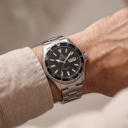 Ocean Black Diver Automatic Stainless Steel Watch