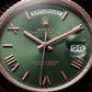 Rose Gold Green Dial Day-Date Luxury Steel Watch