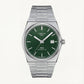 Centrix Emerald Green Waffle Dial Silver Watch