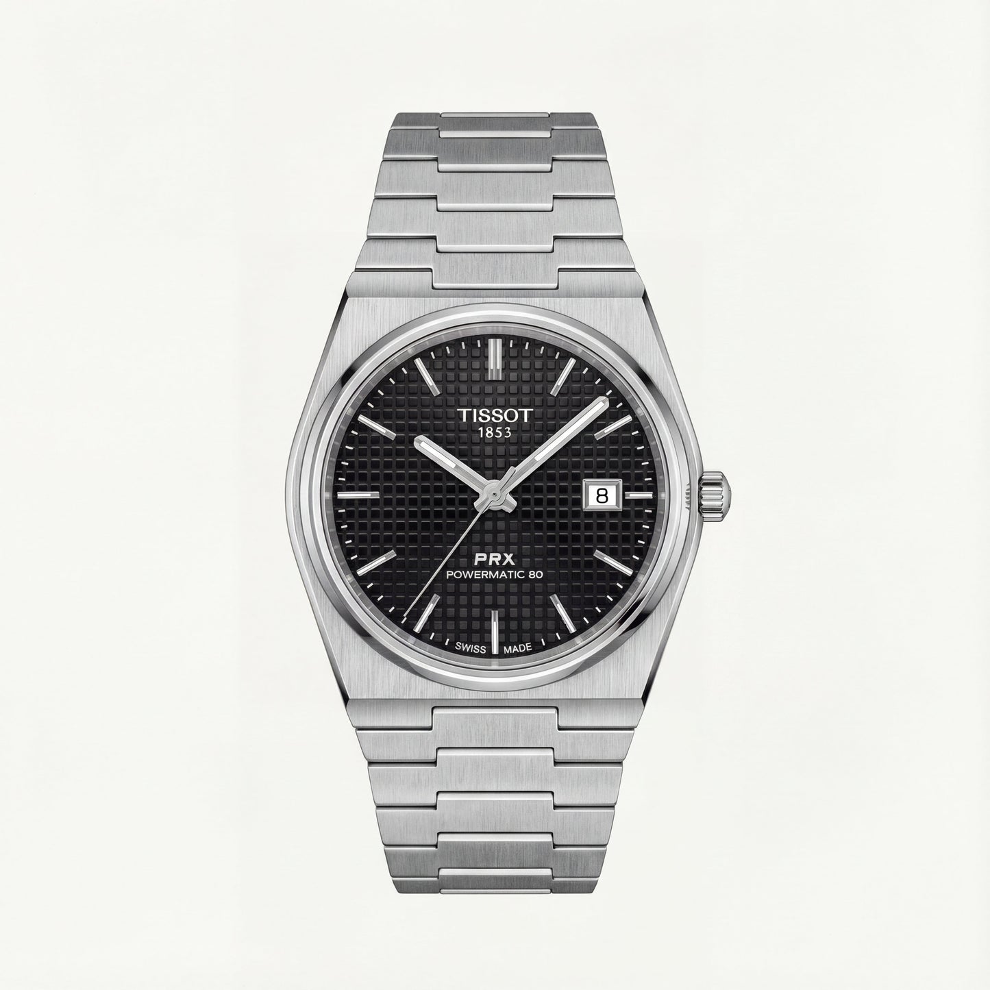 Centrix Black Waffle Dial Silver Watch