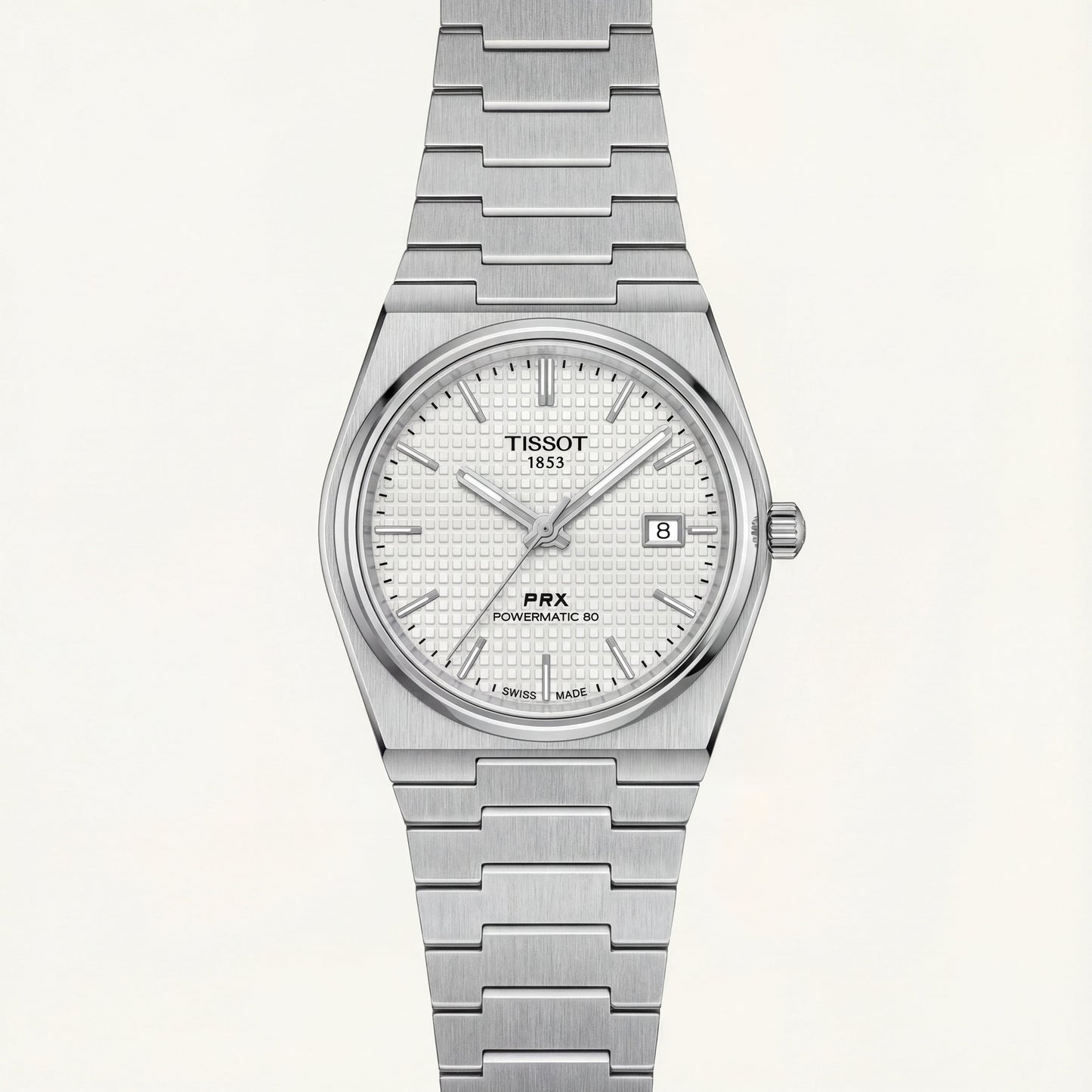 Centrix Silver Waffle Dial Watch