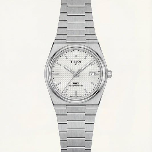 Centrix Silver Waffle Dial Watch