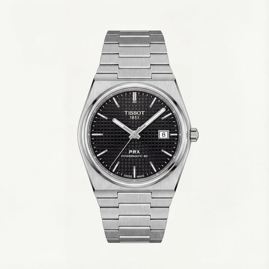 Centrix Black Waffle Dial Silver Watch