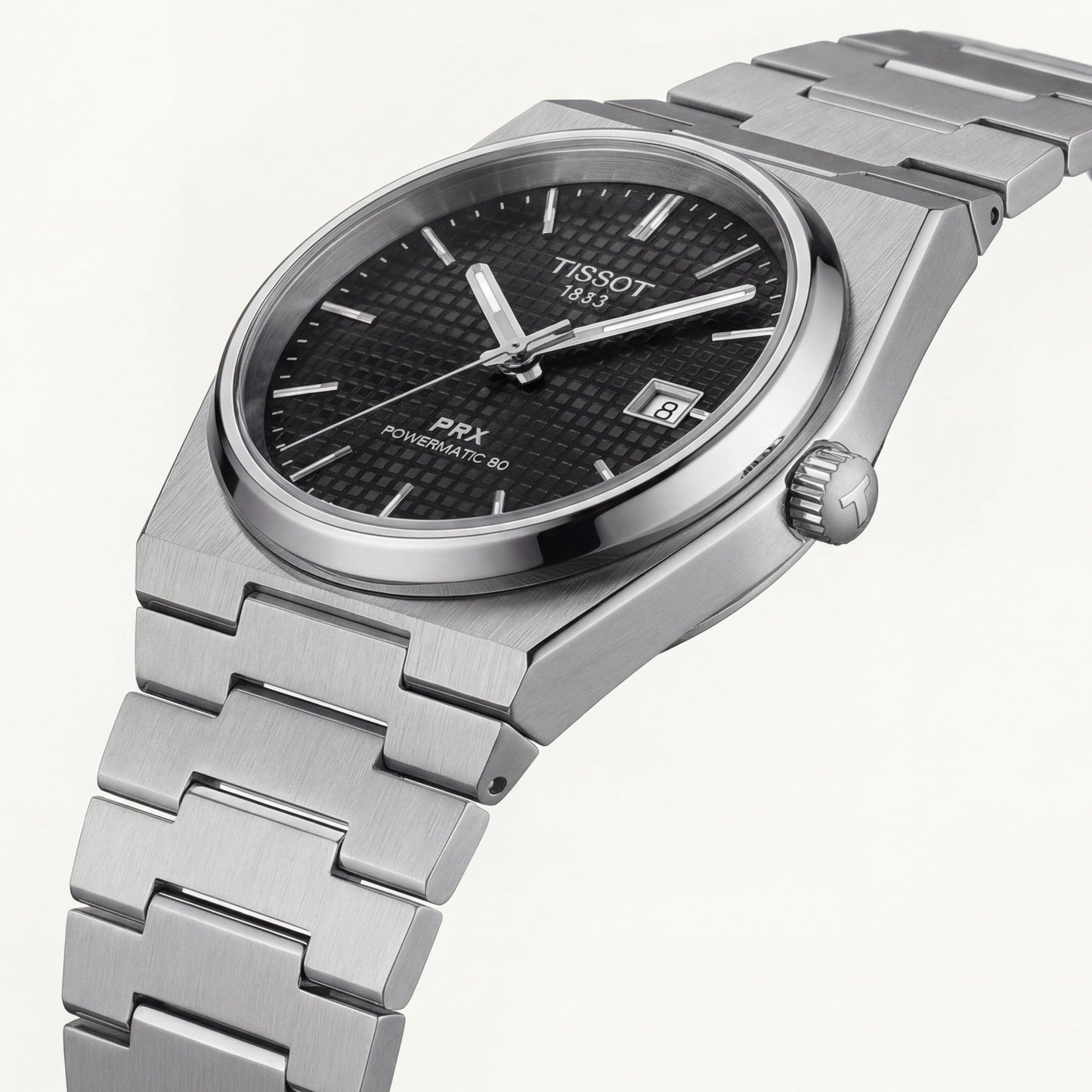 Centrix Black Waffle Dial Silver Watch
