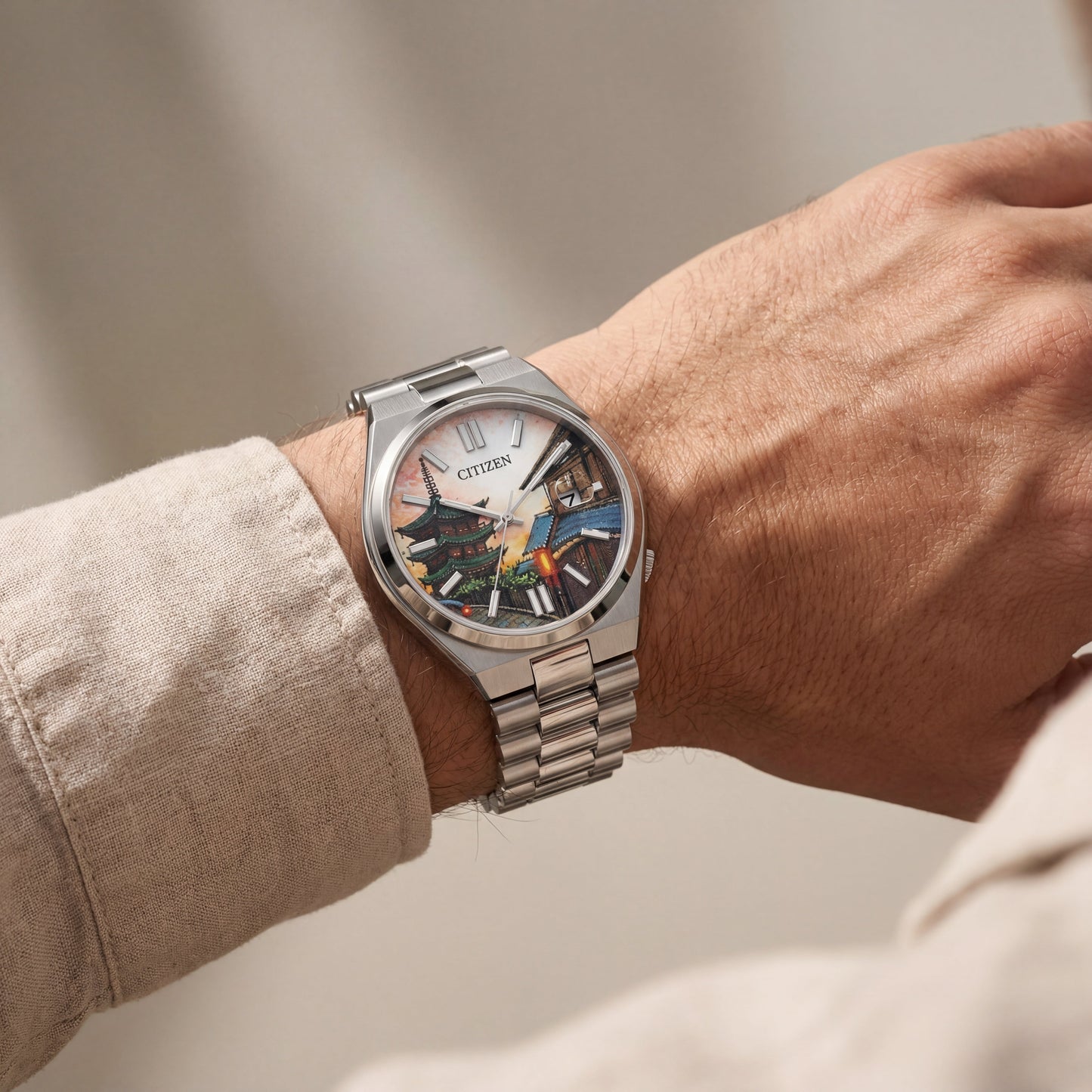 Kyoto Heritage Art Dial Silver Watch