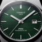 Centrix Emerald Green Waffle Dial Silver Watch