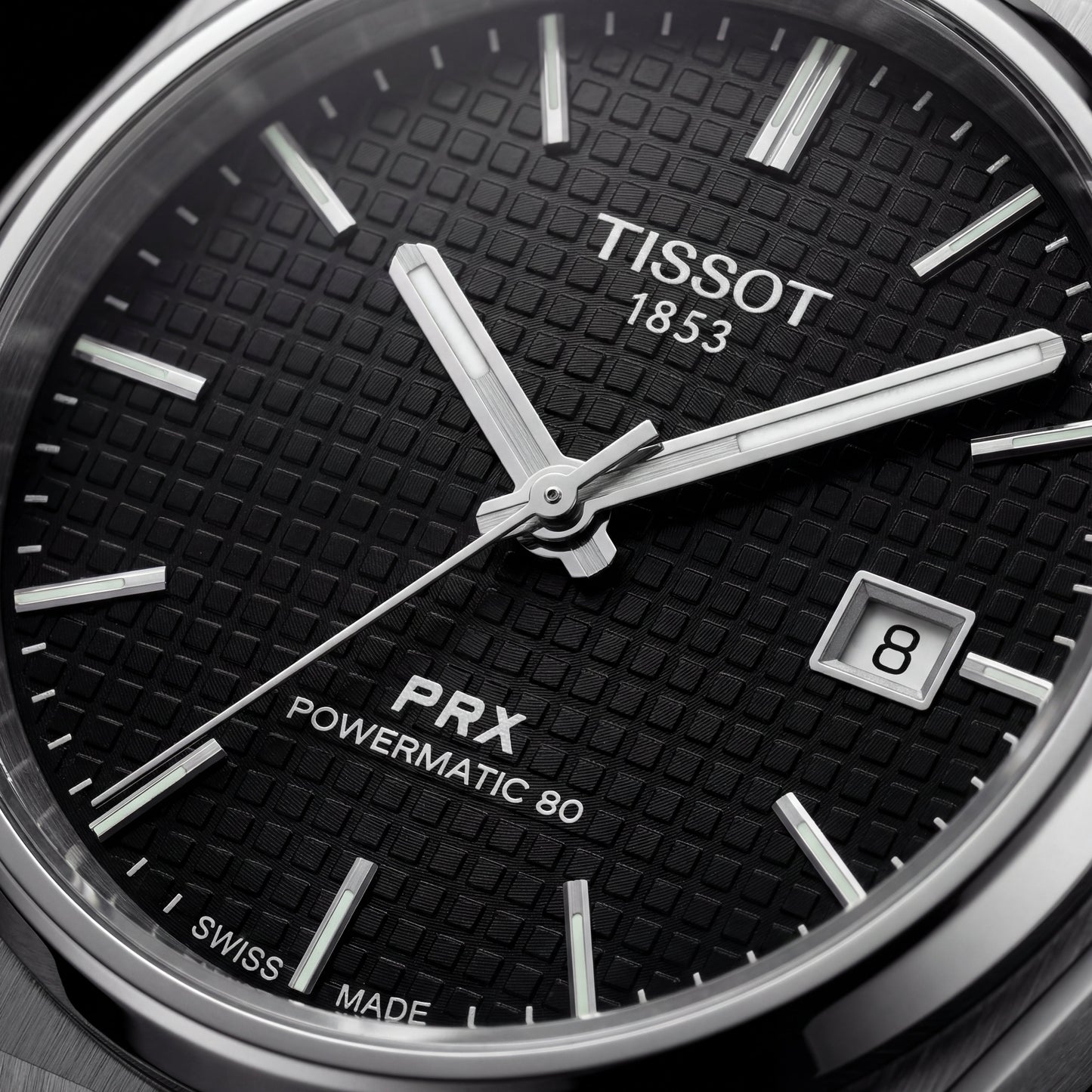 Centrix Black Waffle Dial Silver Watch