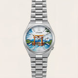 Scenic Mountain Gate Art Dial Men’s Stainless Steel Watch