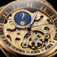 Gold Skeleton Moonphase Open-Heart Automatic Men’s WatcH