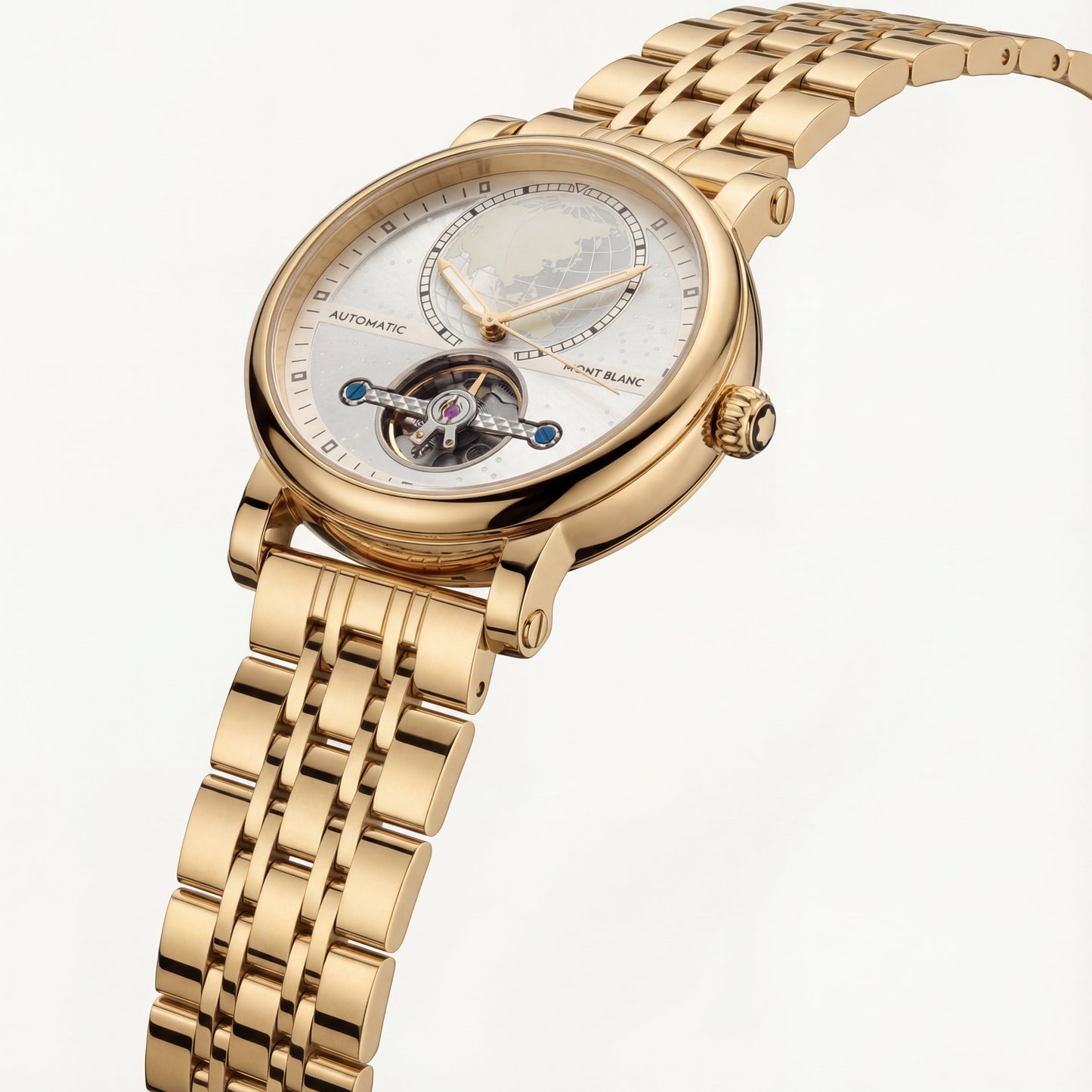 Royal Gold World Dial Open-Heart Automatic Women’s Watch