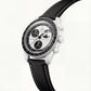 Black & Silver Moon Chronograph Men’s Watch with Tachymeter Bezel