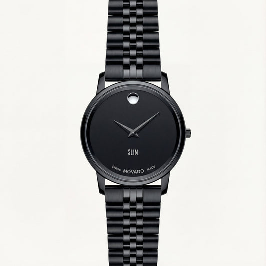 Matte Black Slim Minimalist Men’s Watch