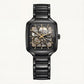 Black Gold Square Skeleton Automatic Men’s Watch