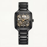 Black Gold Square Skeleton Automatic Men’s Watch