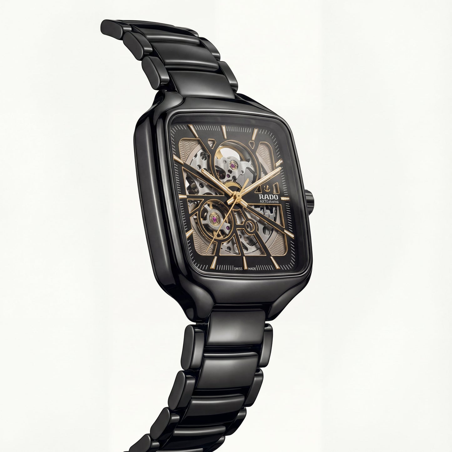 Black Gold Square Skeleton Automatic Men’s Watch