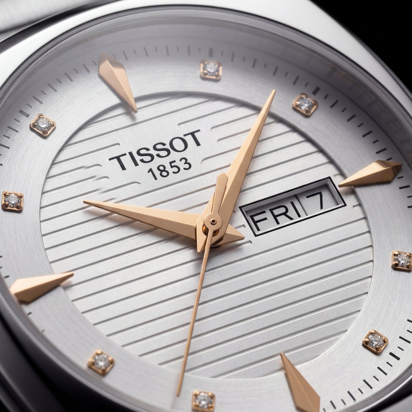 Silver Ivory Diamond Index Day-Date Men’s Watch
