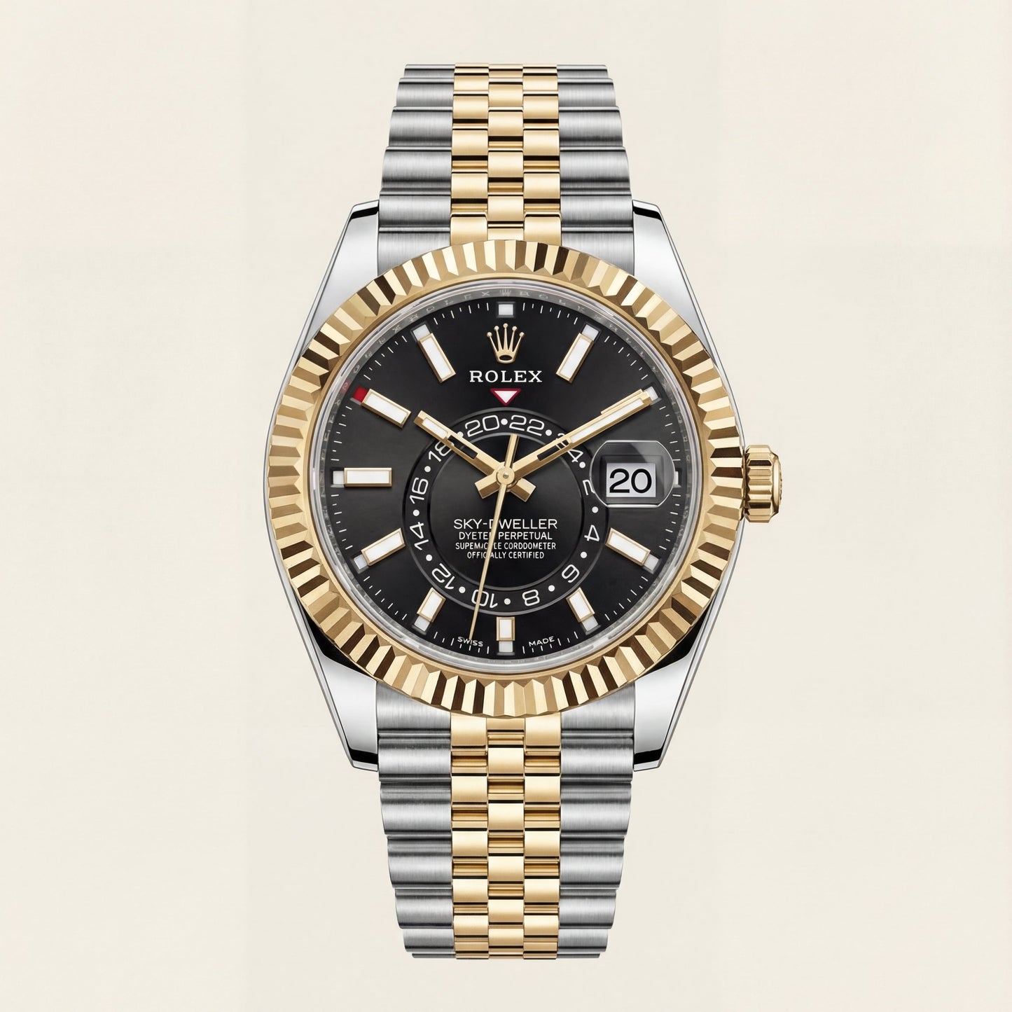 Premium Dual-Tone Luxury Watch with Black Dial