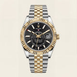 Premium Dual-Tone Luxury Watch with Black Dial