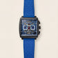 Square Skeleton Chronograph Watch with Blue Sport Strap