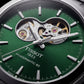 Emerald Green Open-Heart Automatic Steel Watch
