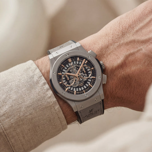 Grey Skeleton Chronograph Watch – Premium Leather Strap Edition