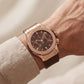 Rose Gold Chronograph Watch – Brown Strap Luxury Edition