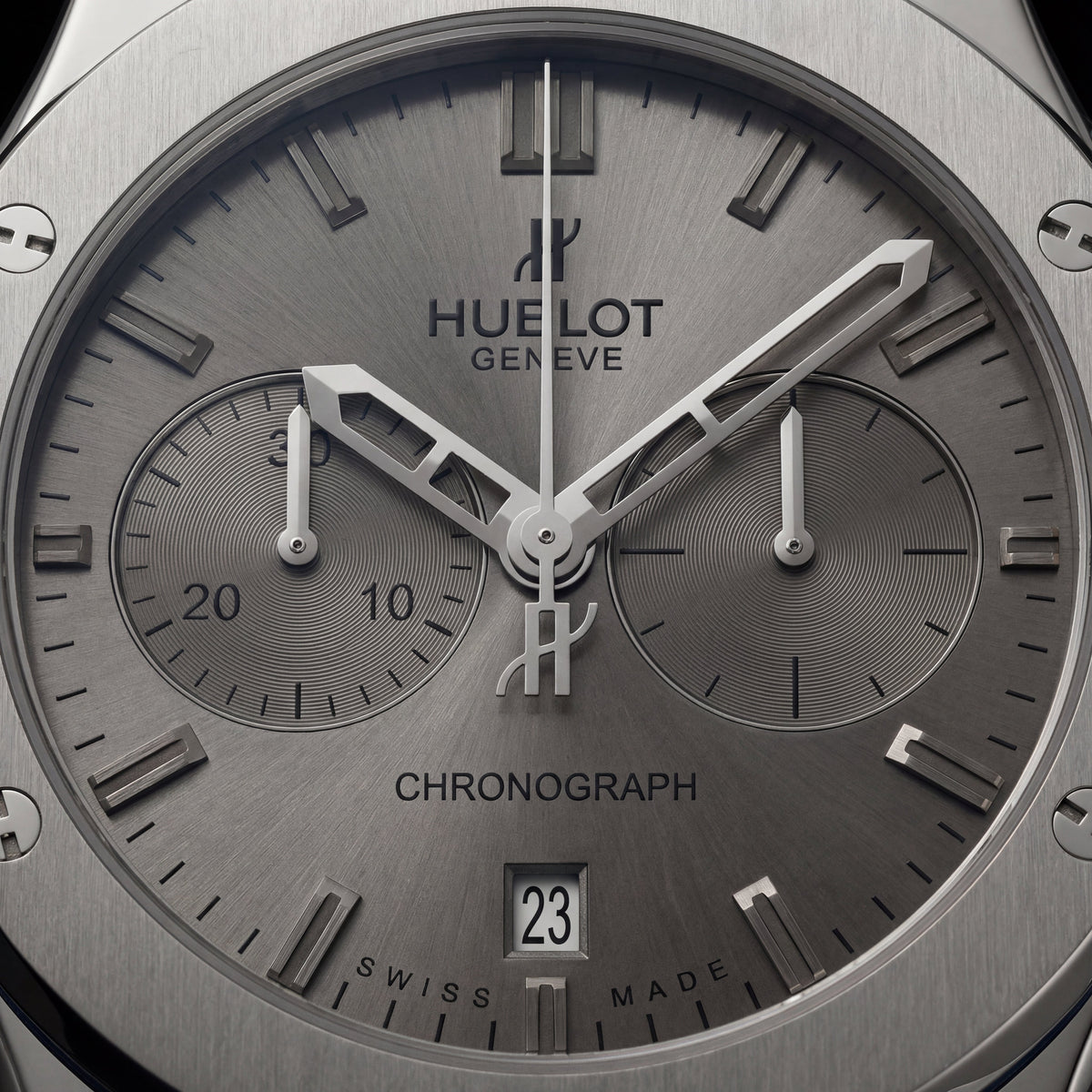 Grey Chronograph Watch – Blue Leather Strap Edition