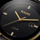 Black &amp; Gold Ceramic Round Watch – Diamond Marker Edition