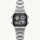 Stainless Steel Digital World Time Watch – Multi-Function Edition
