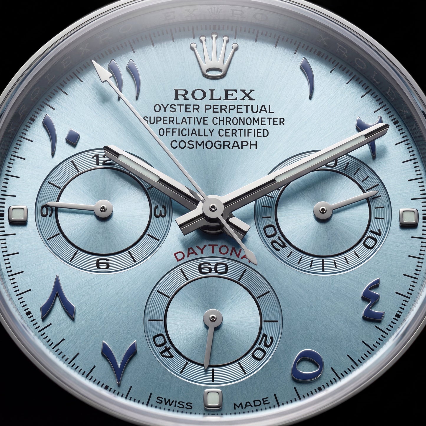 Ice Blue Diamond Bezel Chronograph Steel Watch – Luxury Racing Edition