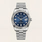 Centrix Midnight Blue Diamond Day-Date Silver Watch