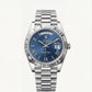 Centrix Royal Blue Day-Date Silver Watch
