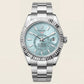 Centrix Ice Blue Dual-Time Silver Watch