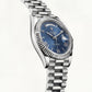 Centrix Royal Blue Day-Date Silver Watch