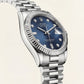 Centrix Midnight Blue Diamond Day-Date Silver Watch