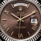 Centrix Chocolate Brown Day-Date Silver Watch