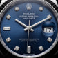Centrix Midnight Blue Diamond Day-Date Silver Watch