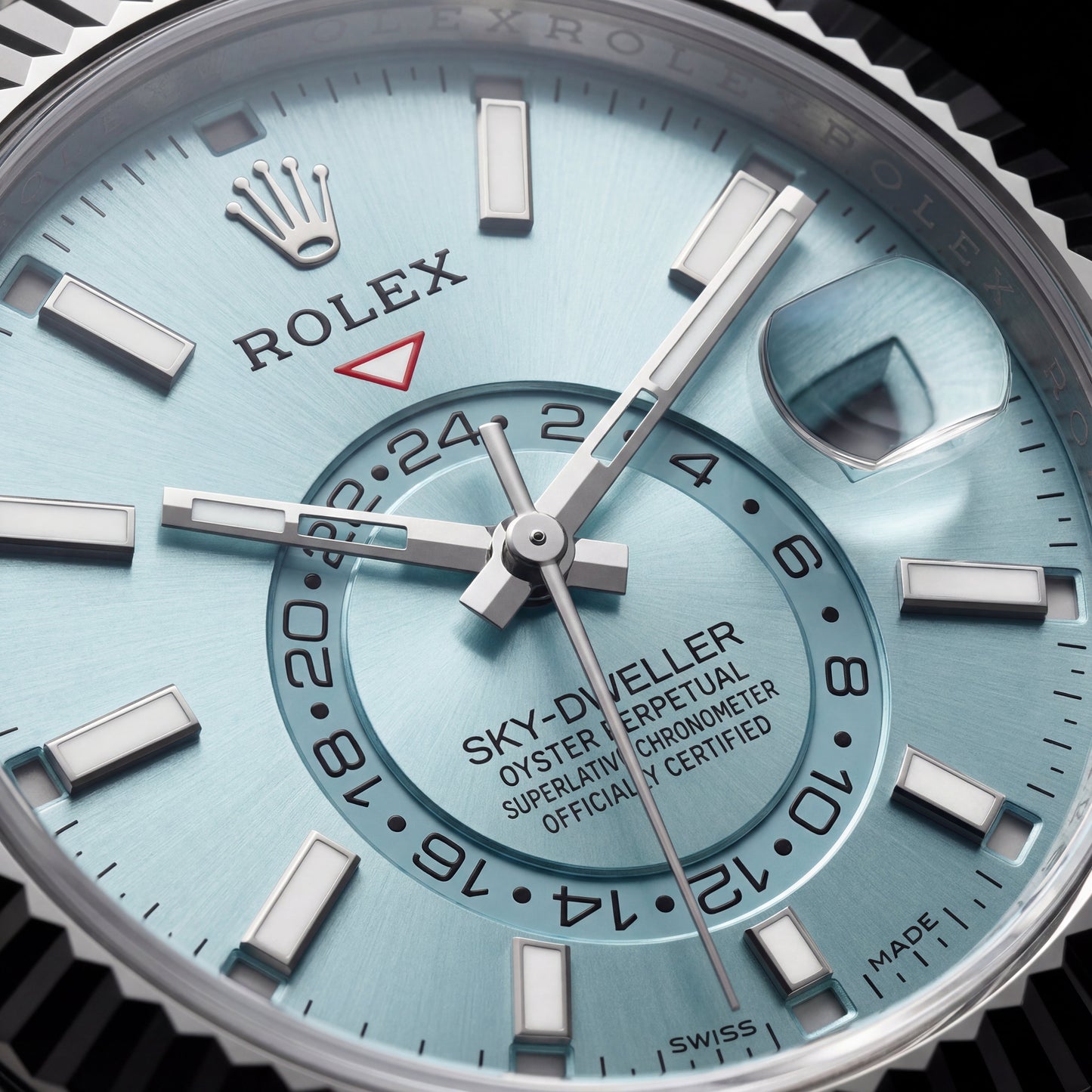 Centrix Ice Blue Dual-Time Silver Watch