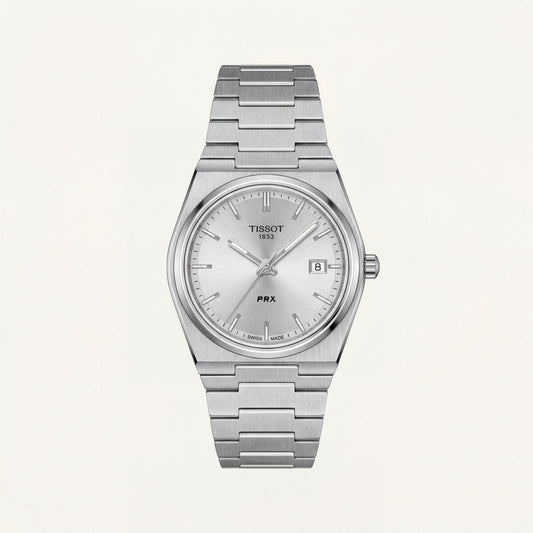 Stainless Steel Integrated Bracelet Silver Dial Date Watch – Women