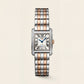 Diamond-Set Two-Tone Rectangular Roman Dial Steel Bracelet Watch – Women